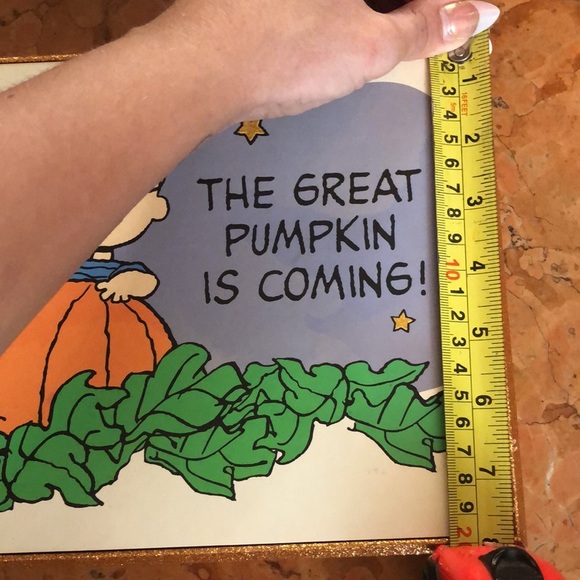 Pop Creations Peanuts Charlie Brown Great Pumpkin Linus Glitter Wall Sign NEW - Picture 4 of 6
